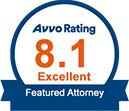 Avvo Rating 8.1 Excellent Featured Attorney
